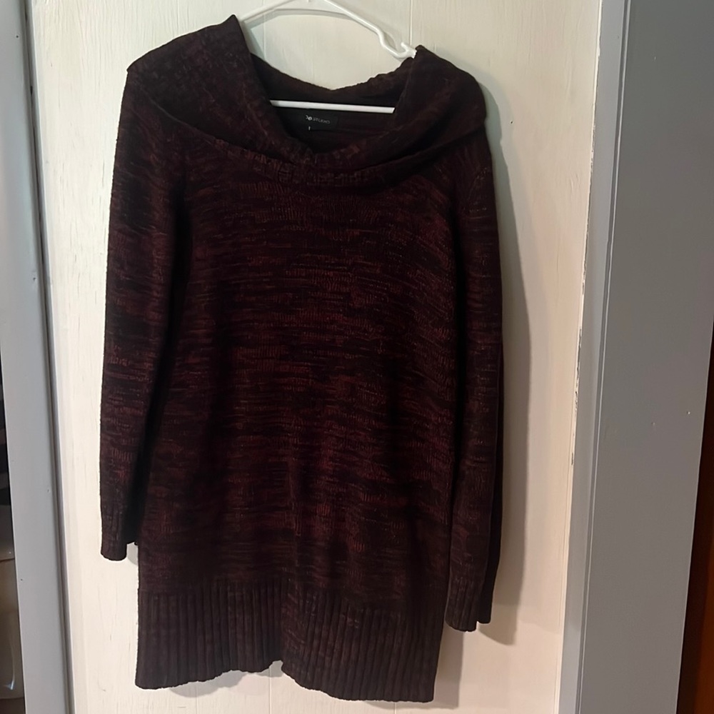 Burgundy and Black Sweater